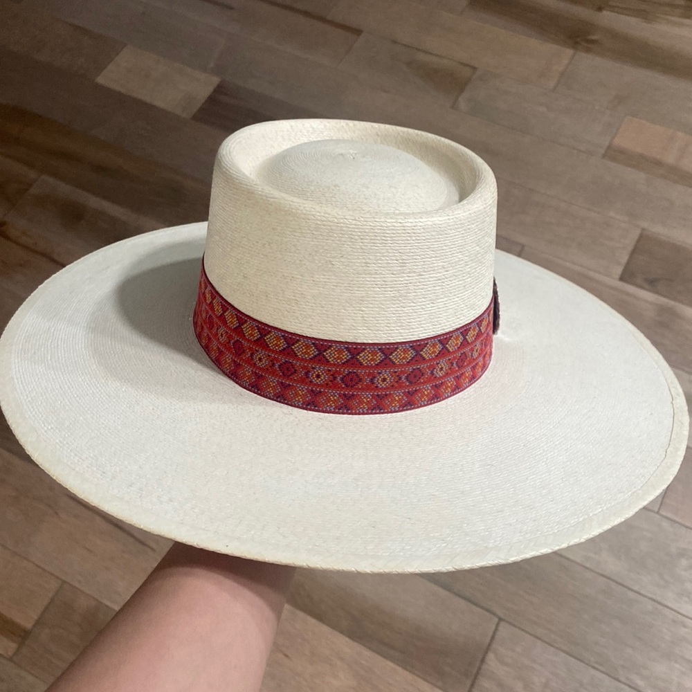 Western boho straw hat, size 71/8
